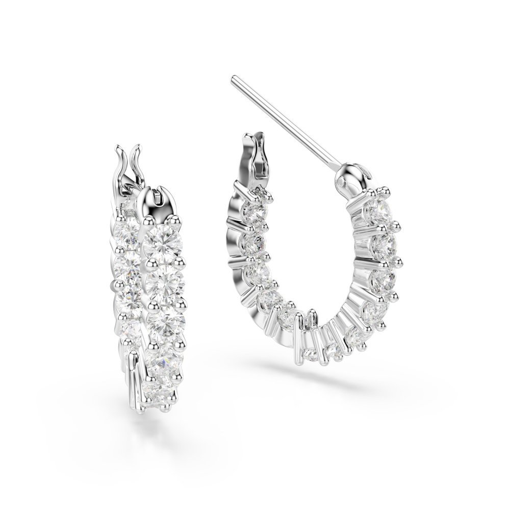 Swarovski - Orecchini Matrix - Placcatura Rodio - Bianco