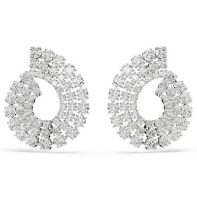 Swarovski - Orecchini Matrix - Placcato Rodio - Bianco