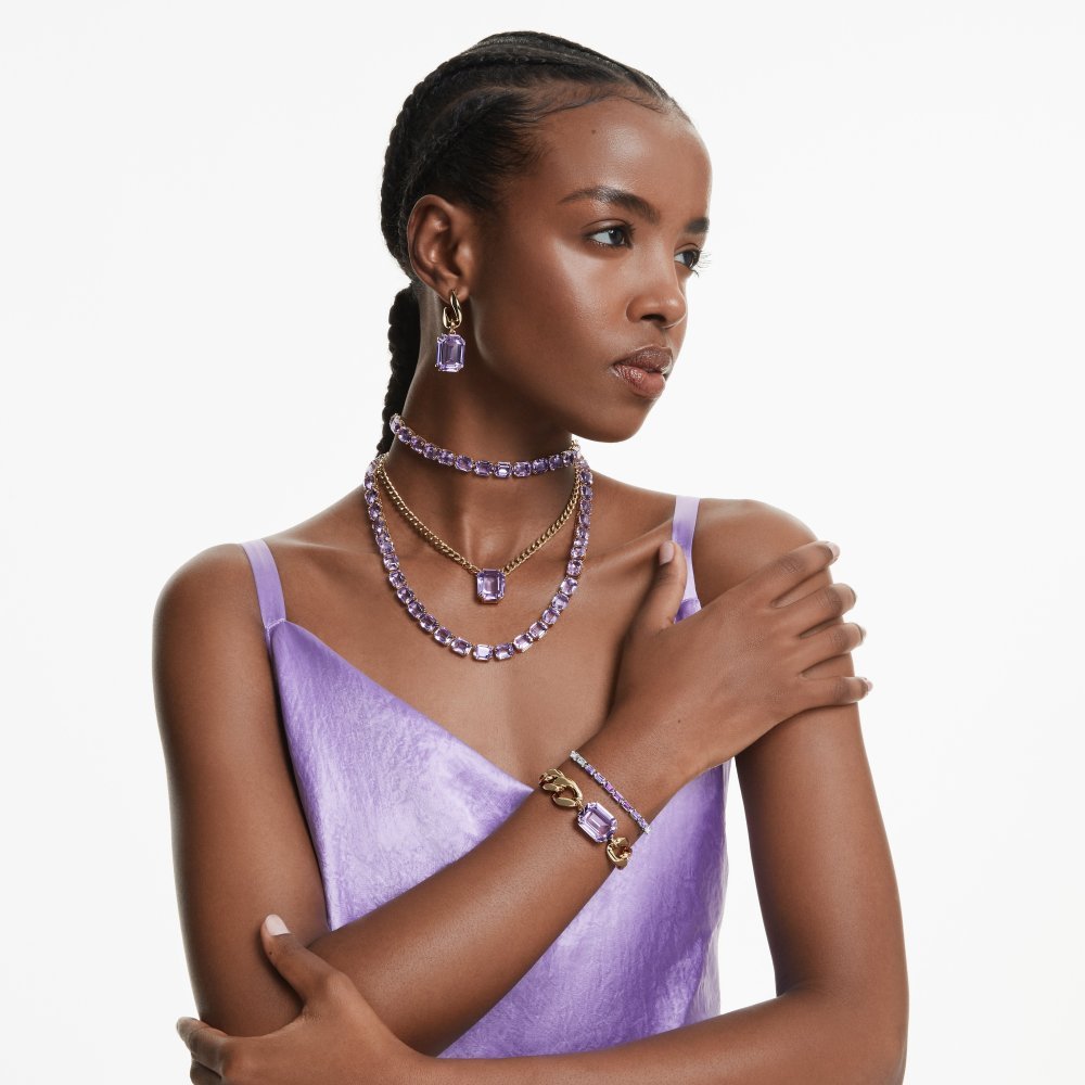 Swarovski - Orecchini Millenia - Viola - Oro