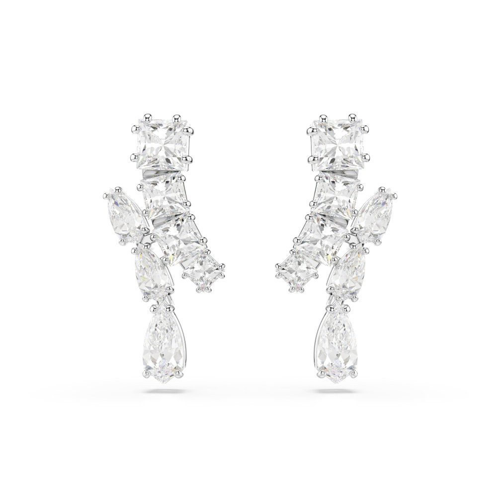Swarovski - Orecchini Pendenti Matrix - Placcatura Rodio - Zirconia