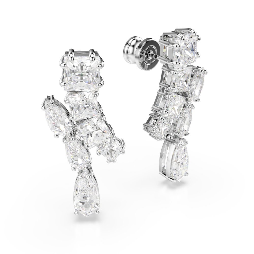 Swarovski - Orecchini Pendenti Matrix - Placcatura Rodio - Zirconia