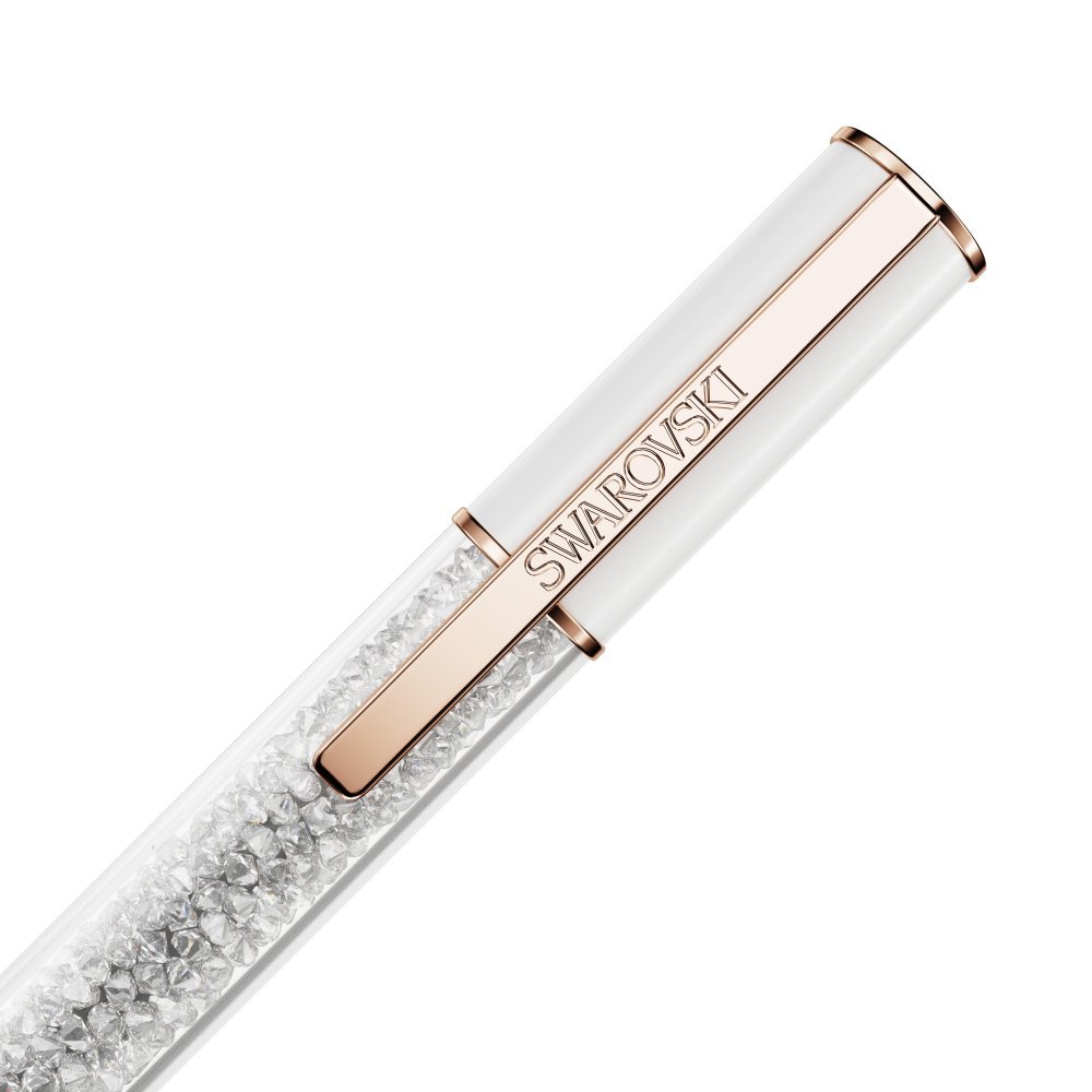 Swarovski - Penna A Sfera Crystalline - Bianco - Oro Rosa