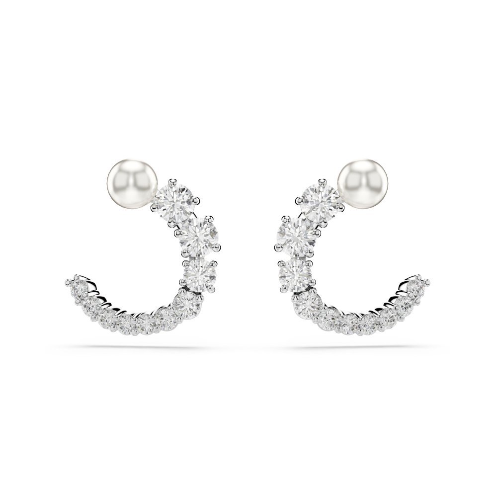 Swarovski - Orecchini A Cerchio Matrix - Bianco - Cristalli
