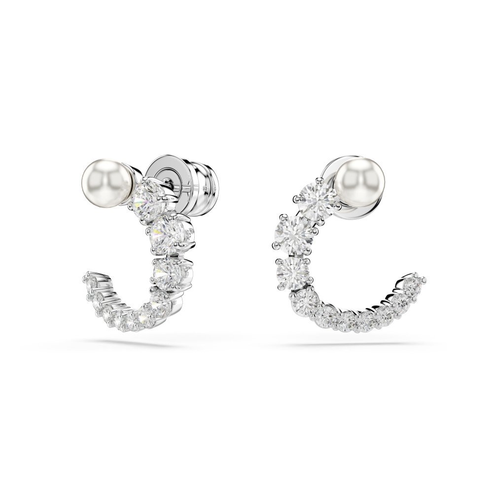 Swarovski - Orecchini A Cerchio Matrix - Bianco - Cristalli