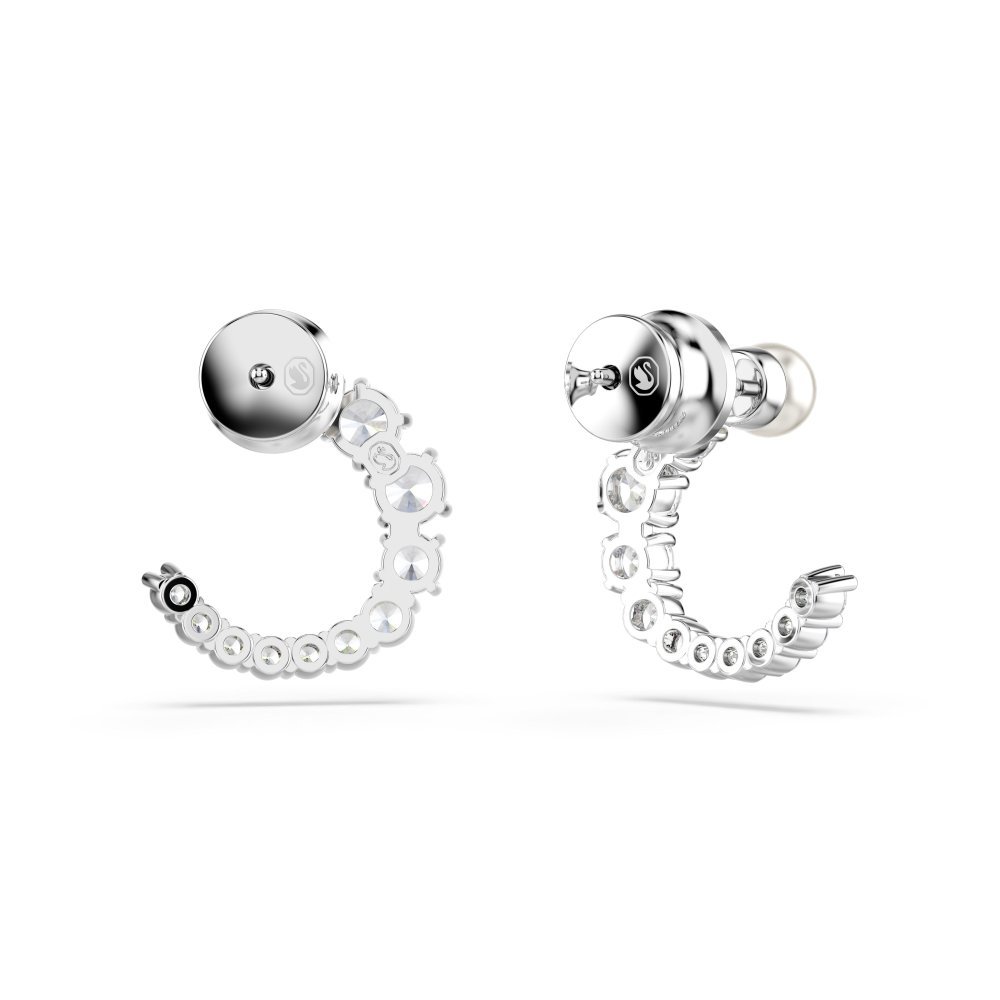 Swarovski - Orecchini A Cerchio Matrix - Bianco - Cristalli