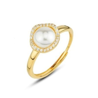 Boccadamo - Anello Perla - Argento - Oro Giallo