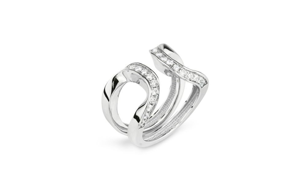 Boccadamo - Anello Kan023 - Fascia Doppia - Zirconi