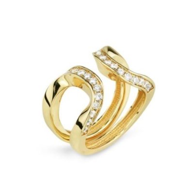 Boccadamo - Anello Oro Giallo - Fascia Doppia - Zirconi