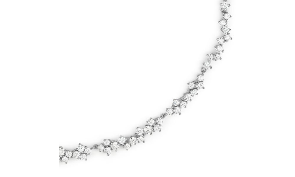 Girocollo In Argento A Maglie Snodate Con Zirconi - Boccadamo