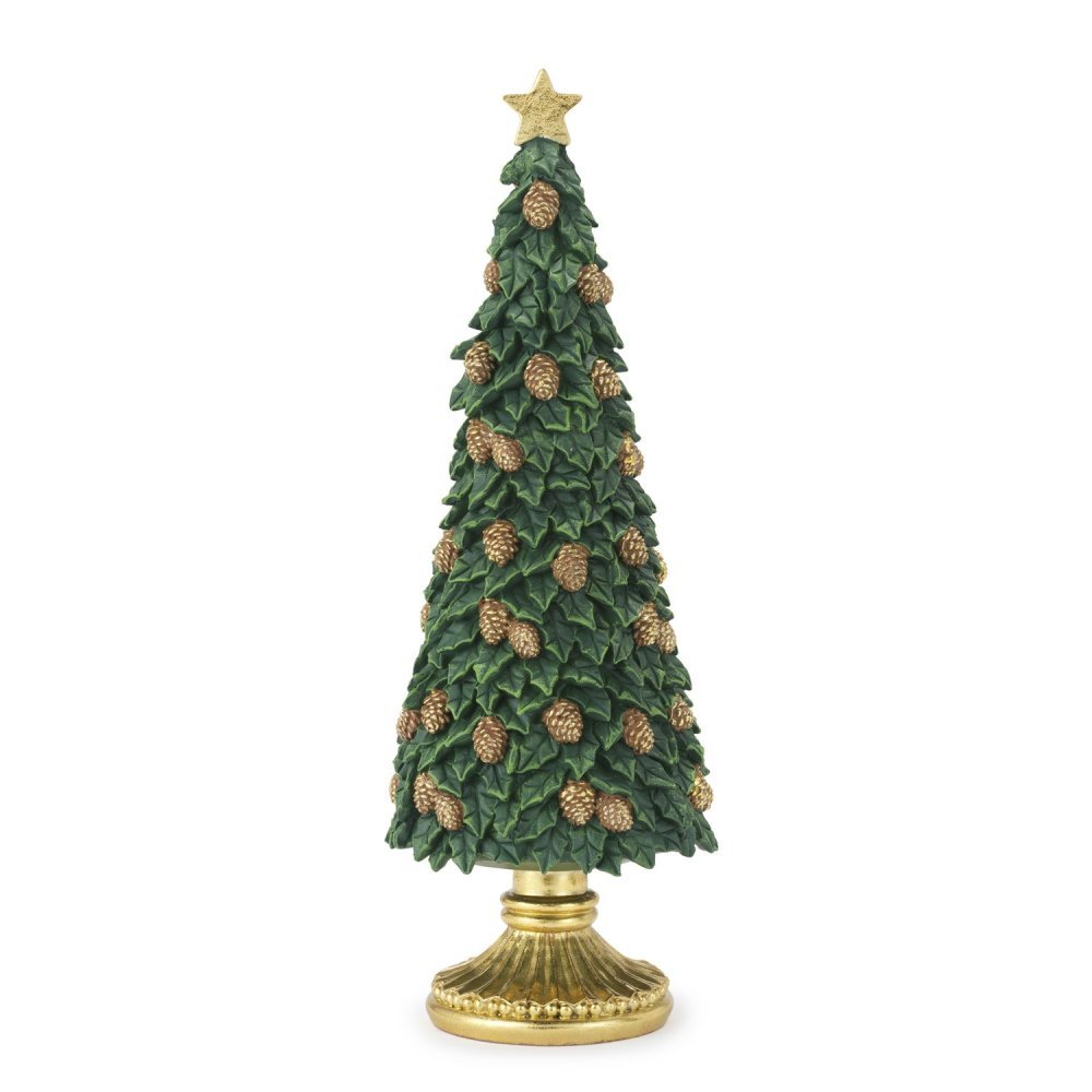 Henriette - Albero Verde C/Pigne - Resina - Multicolor