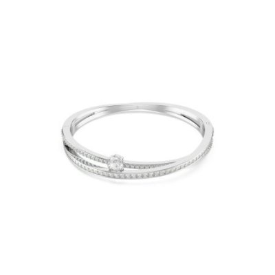 Swarovski - Bracciale Rigido Hyperbola - Cristalli - Bianco