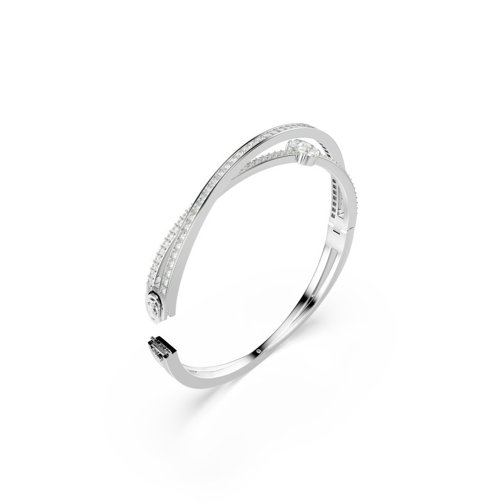 Swarovski - Bracciale Rigido Hyperbola - Cristalli - Bianco