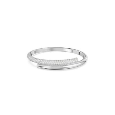 Swarovski - Bracciale Rigido Dextera - Bianco - Rodio