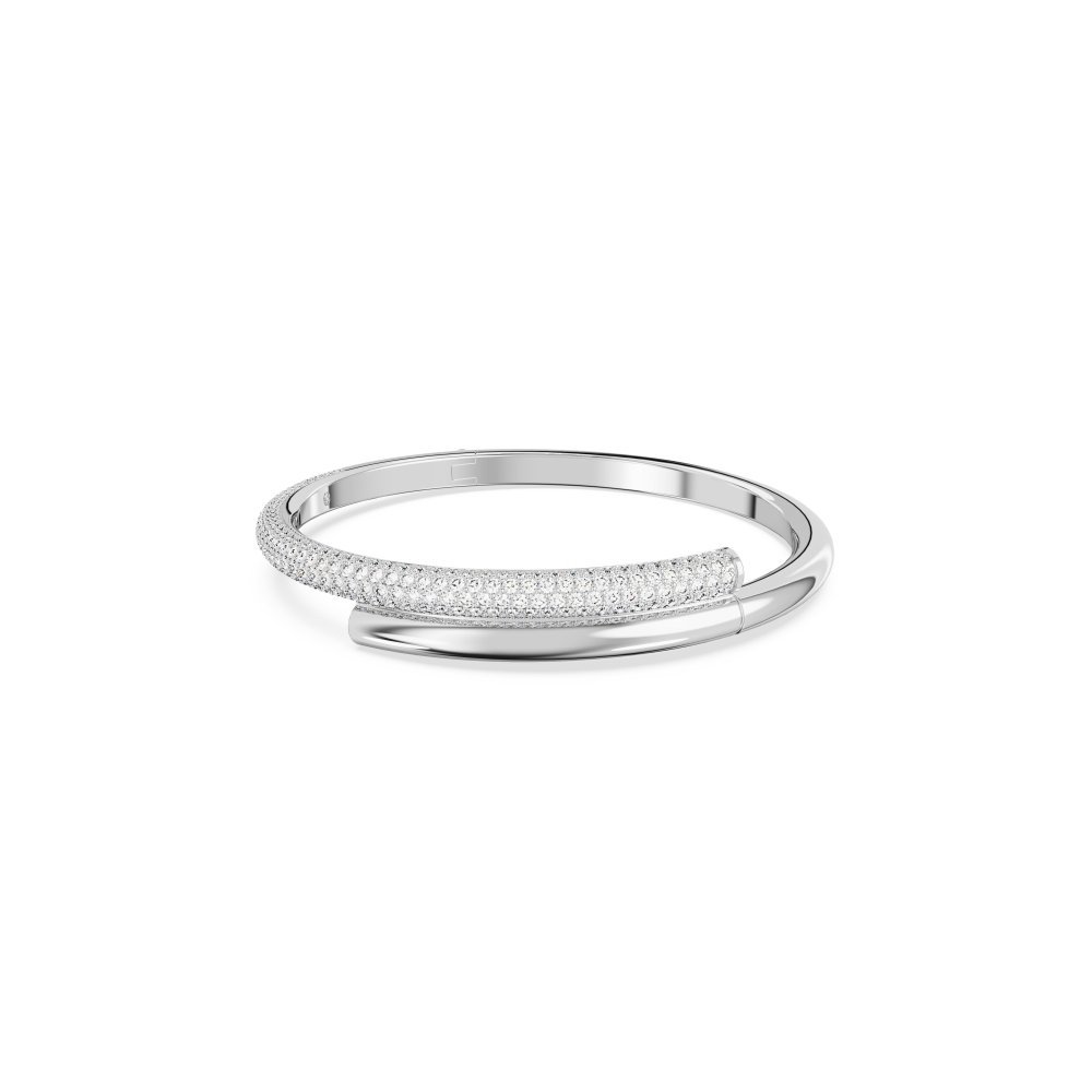 Swarovski - Bracciale Rigido Dextera - Bianco - Rodio