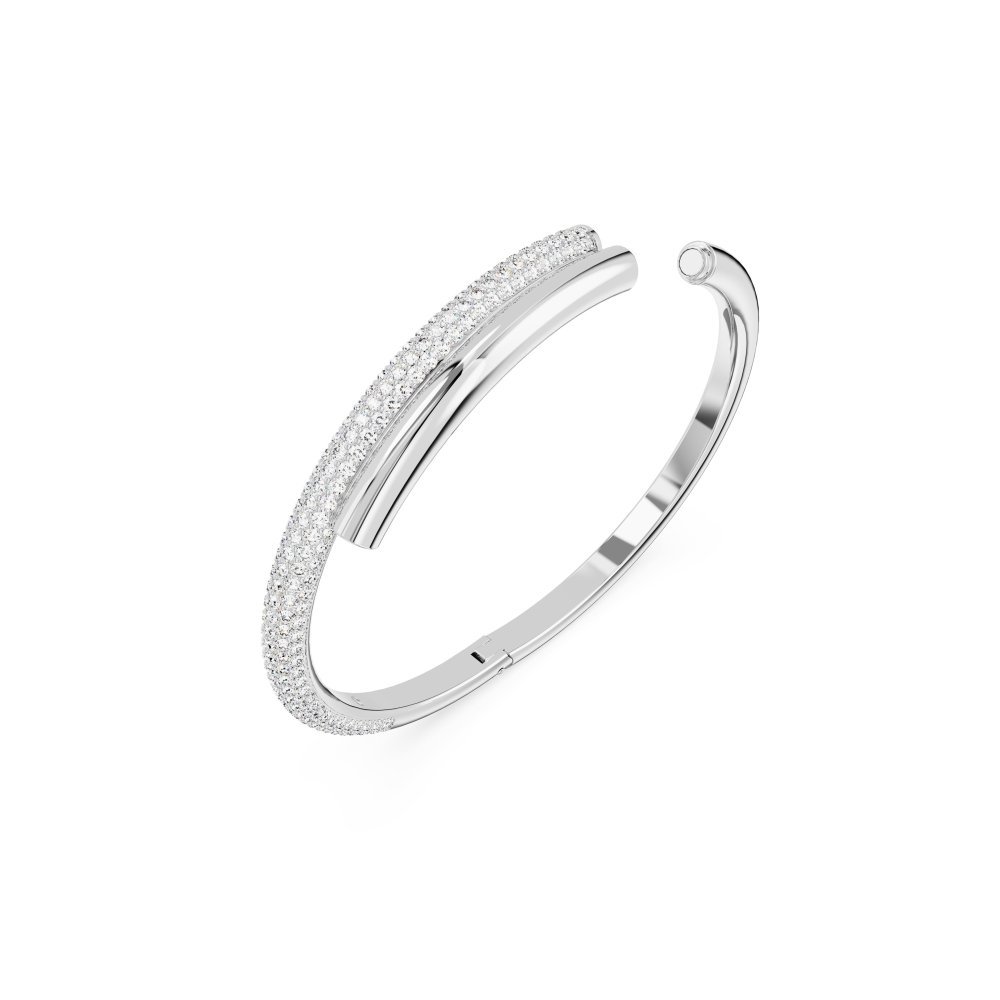 Swarovski - Bracciale Rigido Dextera - Bianco - Rodio
