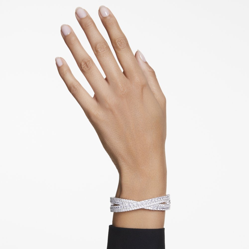 Swarovski - Bracciale Hyperbola - Placcato Rodio - Bianco