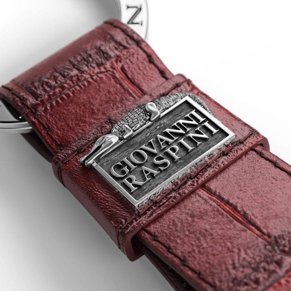 Giovanni Raspini - Portachiavi Pelle - Croco Borgogna