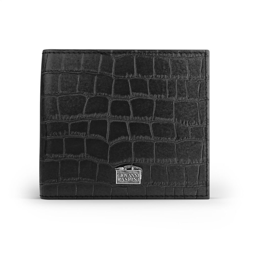Giovanni Raspini - Portafoglio Pelle Croco - Nero