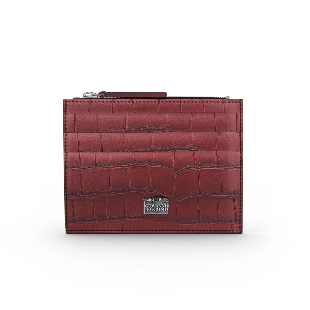 Giovanni Raspini - Portacarte Con Zip - Pelle Croco