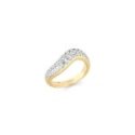 Sogni - Anello A Fascia Ondulata - Argento Dorato - Zirconi