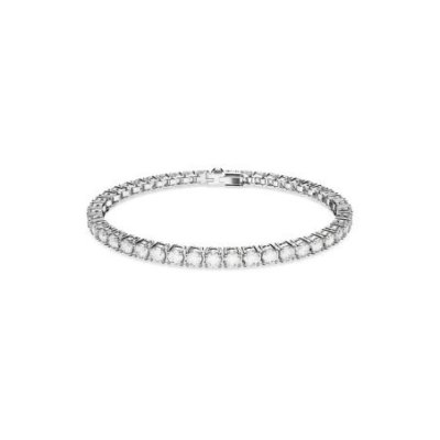 Swarovski - Braccialetto Matrix Tennis - Bianco - Placcato Rodio