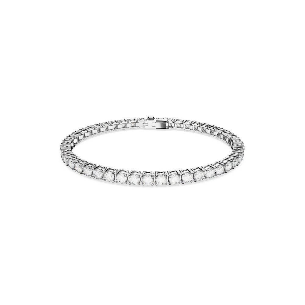 Swarovski - Braccialetto Matrix Tennis - Bianco - Placcato Rodio
