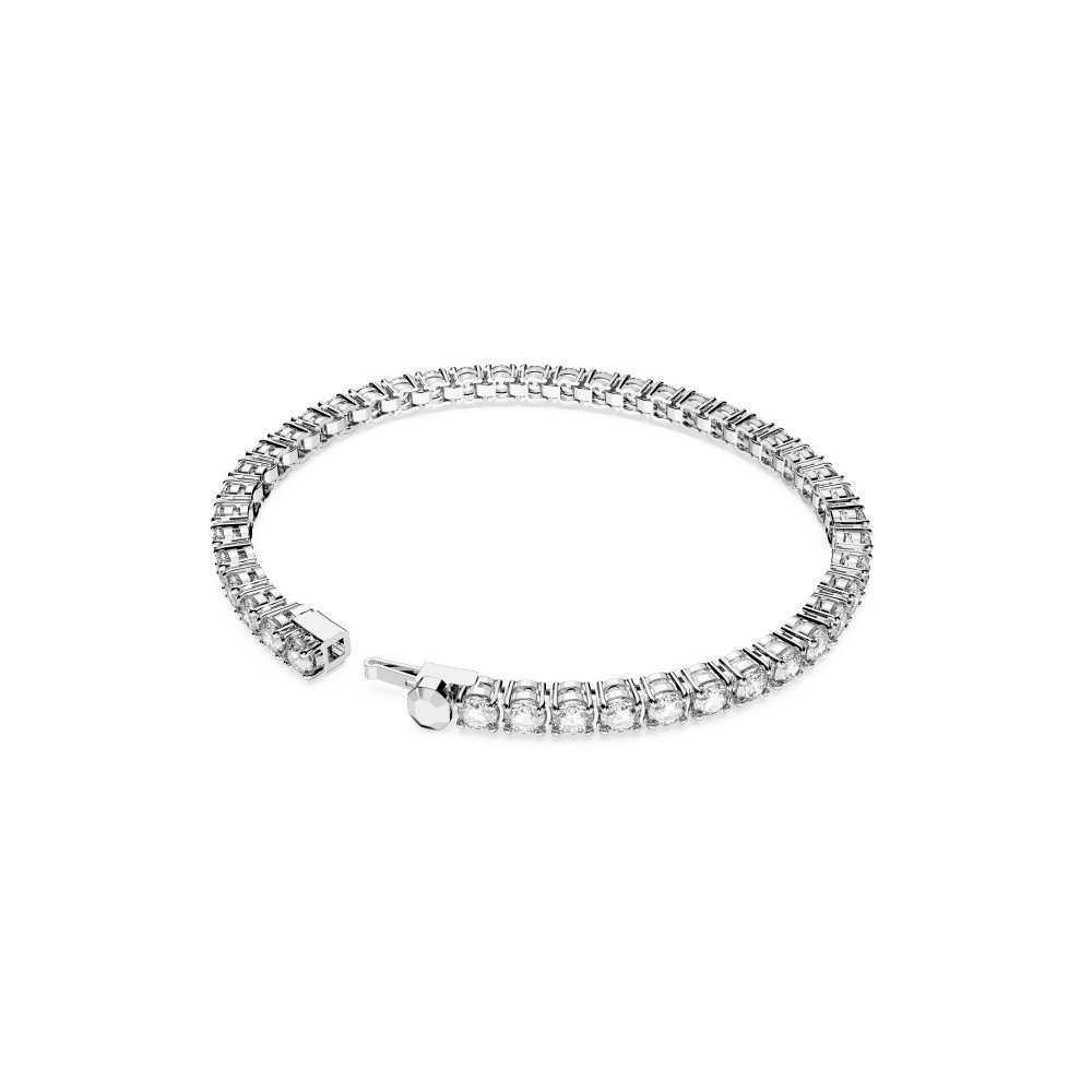 Swarovski - Braccialetto Matrix Tennis - Bianco - Placcato Rodio