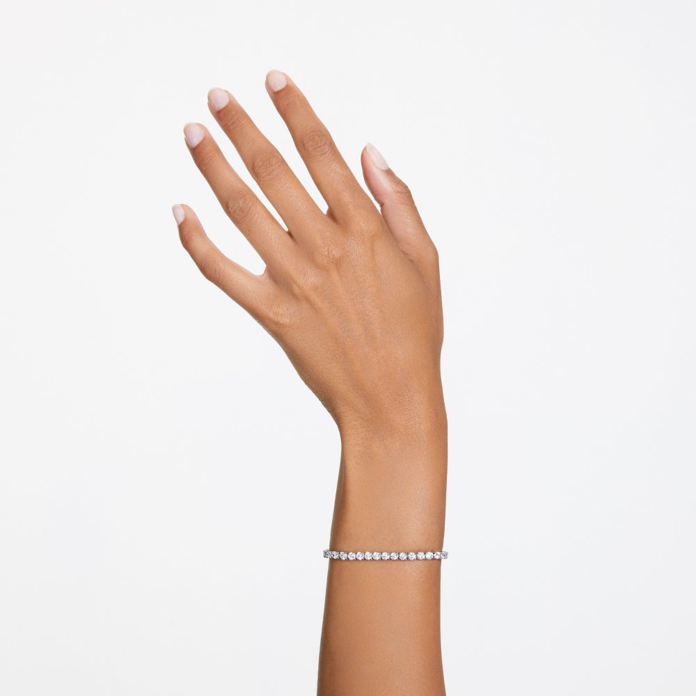 Swarovski - Braccialetto Matrix Tennis - Bianco - Placcato Rodio