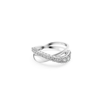 Swarovski - Anello Hyperbola - Placcato Rodio - Bianco