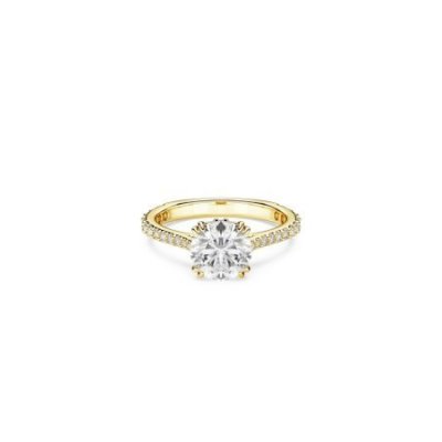 Swarovski - Anello Stilla - Placcato Color Oro - Bianco