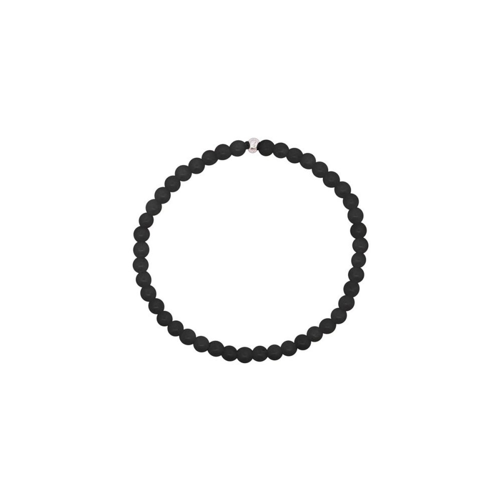 Rue Des Mille - Base Bracciale - Agata Nera - Argento