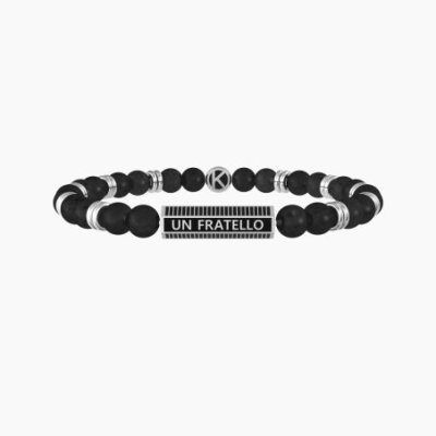 Kidult - Bracciale Fratello - Acciaio - Pietra Lavica