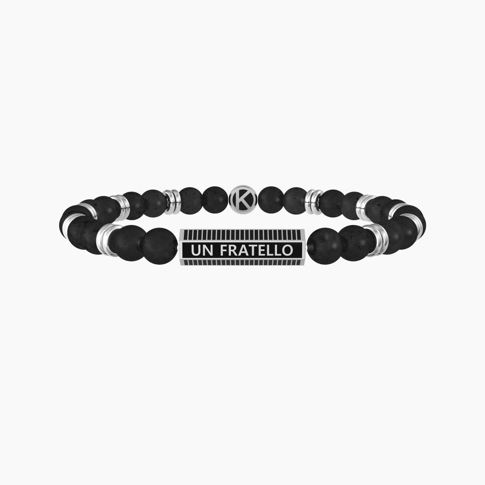 Kidult - Bracciale Fratello - Acciaio - Pietra Lavica