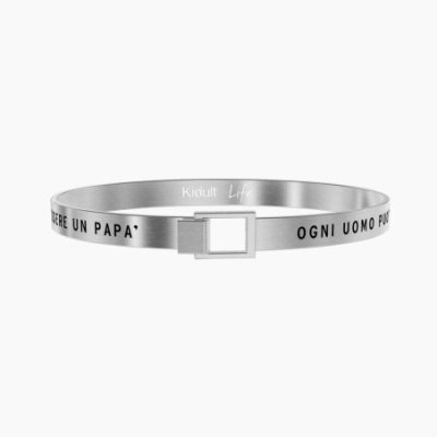 Kidult - Bangle Da Uomo - Frase Papà - Acciaio