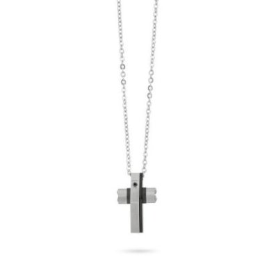 Boccadamo - Collana Uomo - Acciaio Inossidabile - Zircone Nero