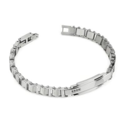 Boccadamo - Bracciale Uomo - Acciaio - Zirconi