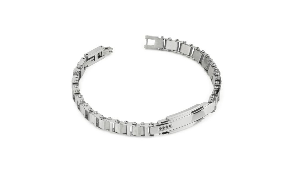 Boccadamo - Bracciale Uomo - Acciaio - Zirconi