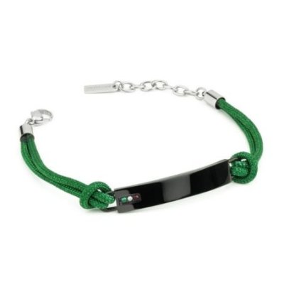 Boccadamo - Bracciale Uomo - Acciaio - Cordino Verde
