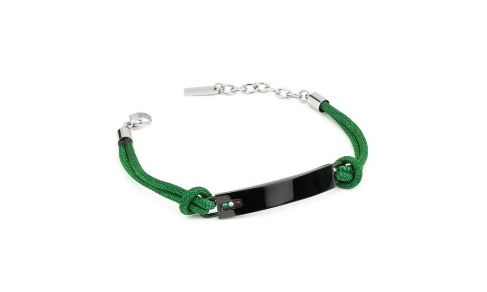 Boccadamo - Bracciale Uomo - Acciaio - Cordino Verde