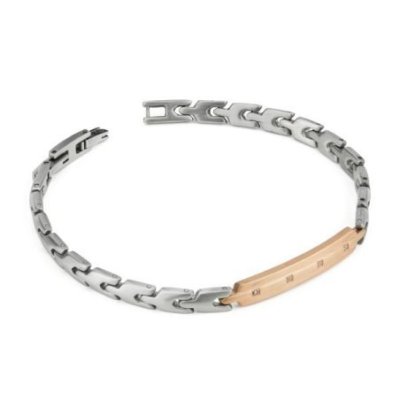 Boccadamo - Bracciale Uomo - Oro Rosa - Zirconi