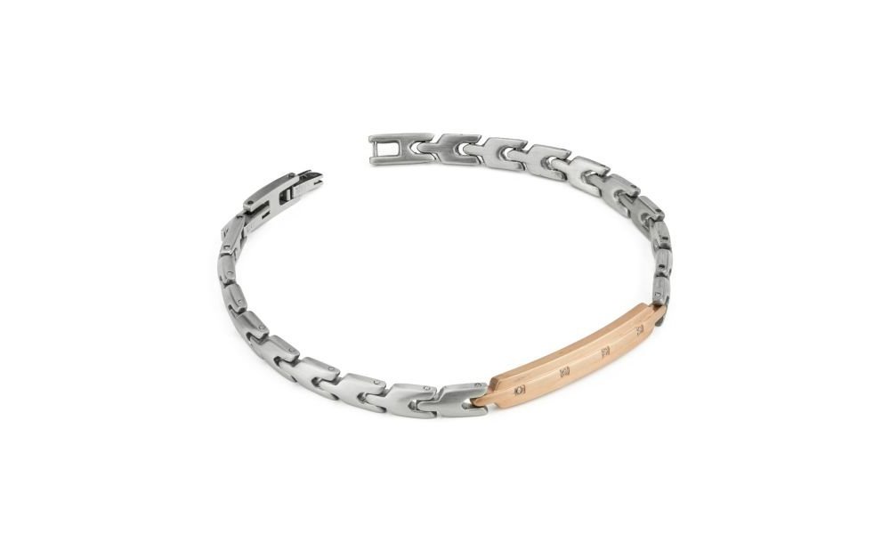 Boccadamo - Bracciale Uomo - Oro Rosa - Zirconi