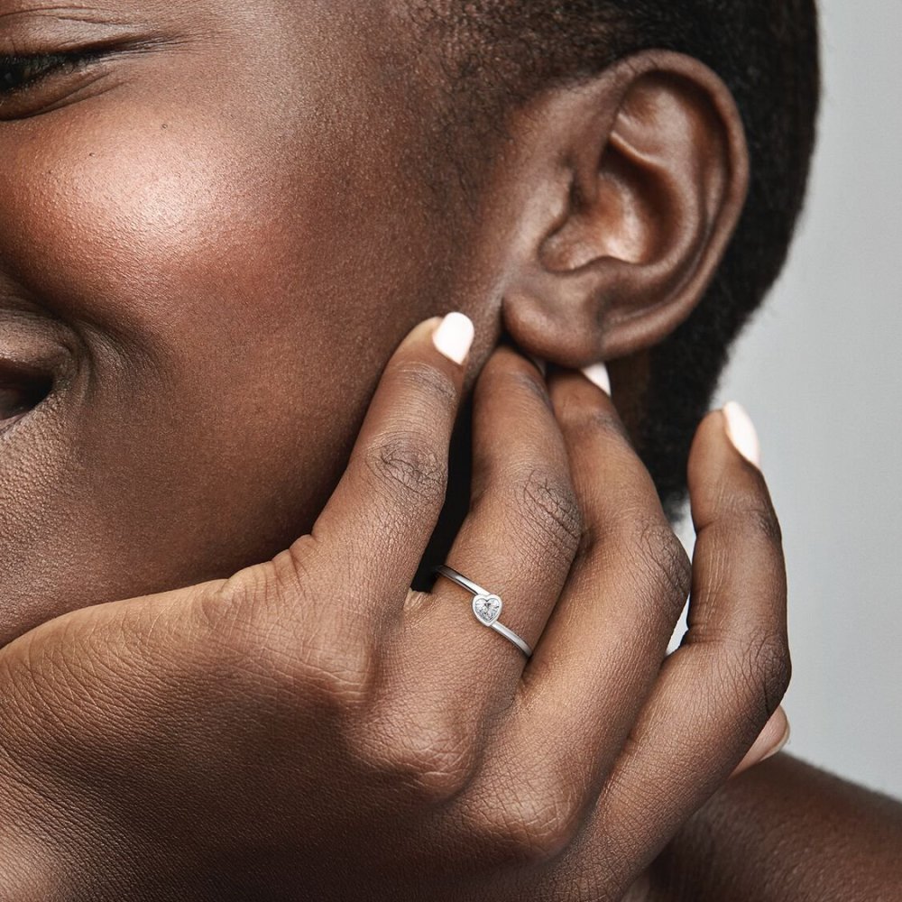 Anello Cuore Inclinato