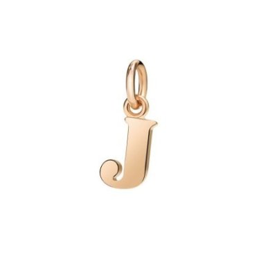 Dodo - Ciondolo Lettera J - Oro Rosa - Charm