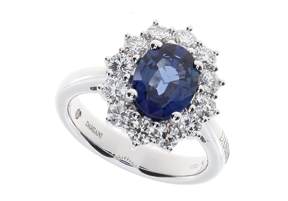 Damiani - Anello Gemme D - Oro Bianco - Diamante/Zaffiro