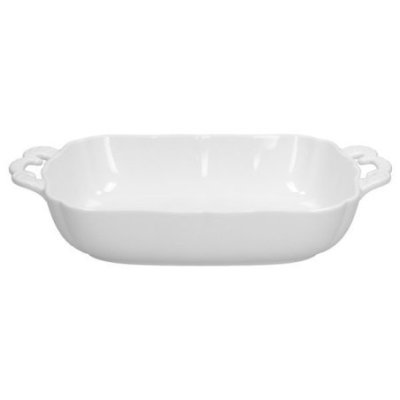 Pirofila con manici rettangolare cm 31x19x h 6 Brigitte  Porcellana Bianco - Andrea Fontebasso
