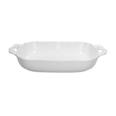 Pirofila con manici rettangolare cm 39x23x6,5 Brigitte Porcellana Bianco - Andrea Fontebasso