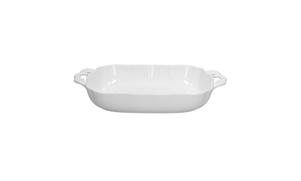 Pirofila con manici rettangolare cm 39x23x6,5 Brigitte Porcellana Bianco - Andrea Fontebasso