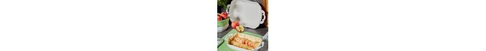 Pirofila con manici rettangolare cm 39x23x6,5 Brigitte Porcellana Bianco - Andrea Fontebasso