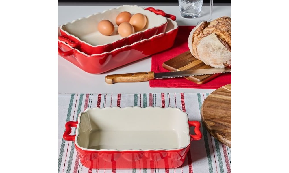 Pirofila con manici rettangolare cm 39x23 Amanda Stoneware Rosso - Andrea Fontebasso