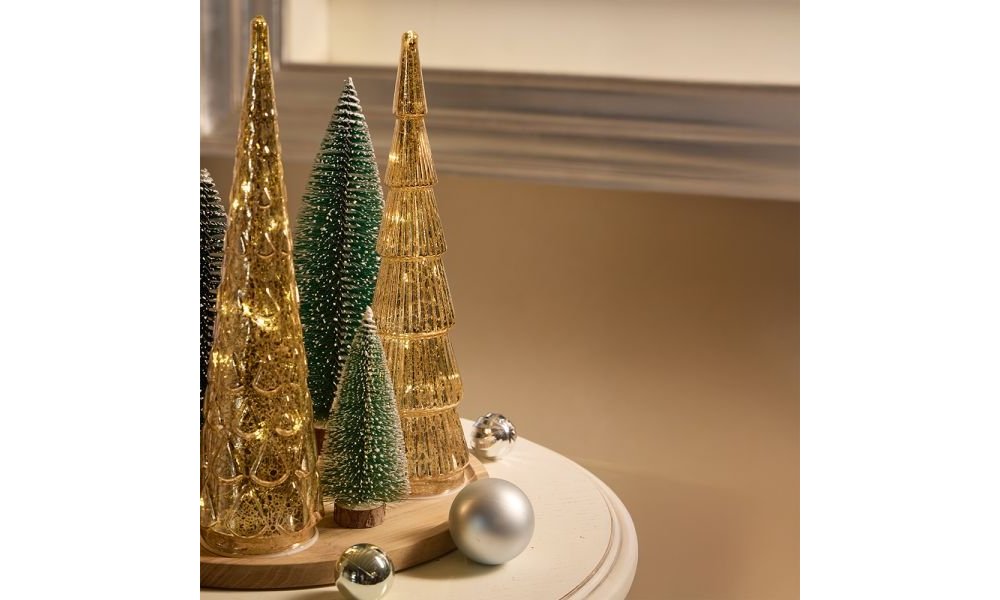 Albero con led h 35 cm Vetro Oro - Andrea Fontebasso